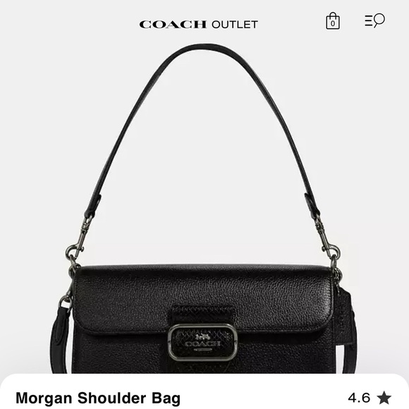 NET Coach Black Minimalist Shoulder Bag with Silver Hardware - Picture 10 of 11